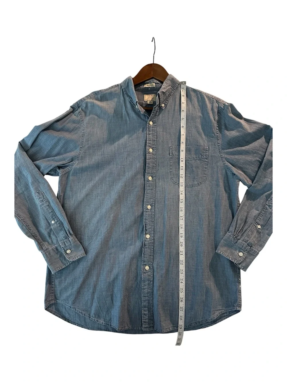 Original J. Crew - Men’s Chambray Long-Sleeve Button-Down Shirt - Washed Blue